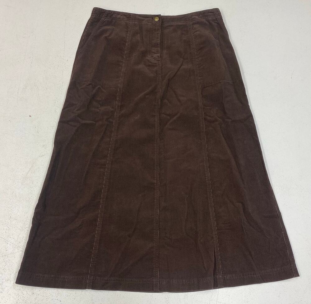 VTG Women Lauren Ralph Lauren corduroy A-Line paneled cotton long skirt, 14